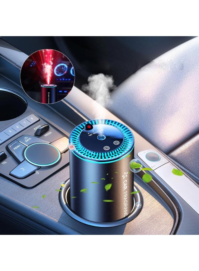 منتجات تنقية هواء السيارات الذكية مع مشчик النجوم، تجربة رائحة جديدة عن طريق التفحيم، كل زجاجة من العطر تدوم 4 أشهر، تشغيل/إيقاف ذكي، 3 أوضاع للتركيز، كولوني، أسود مات - Image 1